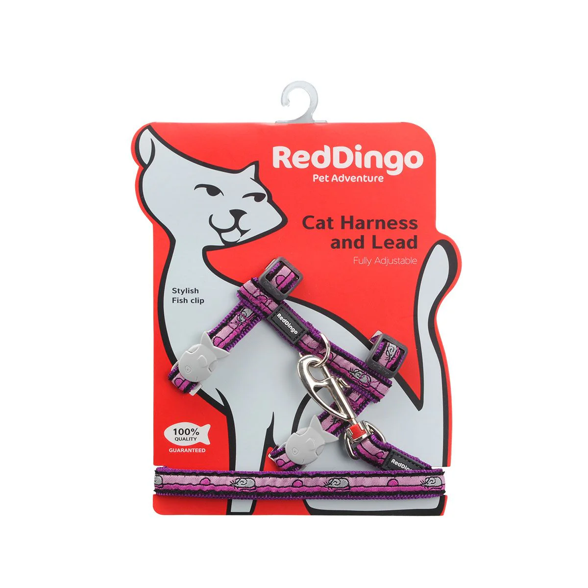 Red Dingo Cat Harness And Lead Mouse Purple