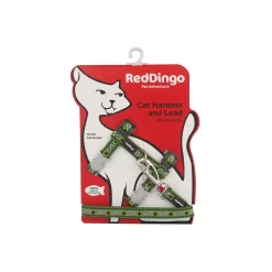 Red Dingo Cat Harness And Lead Monty Green