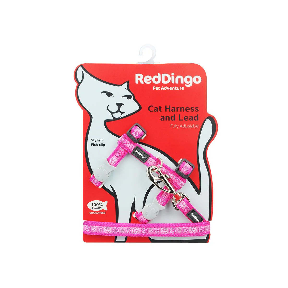 Red Dingo Cat Harness And Lead Paw Impressions Hot Pink