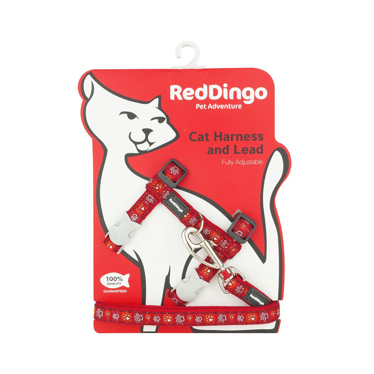 Red Dingo Cat Harness And Lead Paw Impressions Red