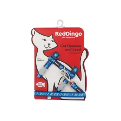 Red Dingo Cat Harness And Lead Pizzazz Dark Blue