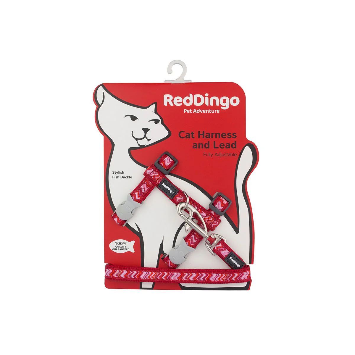 Red Dingo Cat Harness And Lead Pizzazz Red