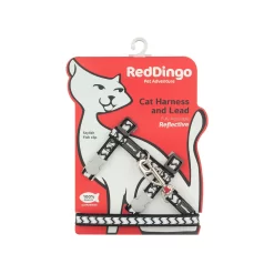 Red Dingo Cat Harness And Lead Reflective Ziggy Black