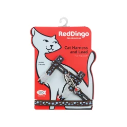 Red Dingo Cat Harness And Lead Blue Spots On Brown