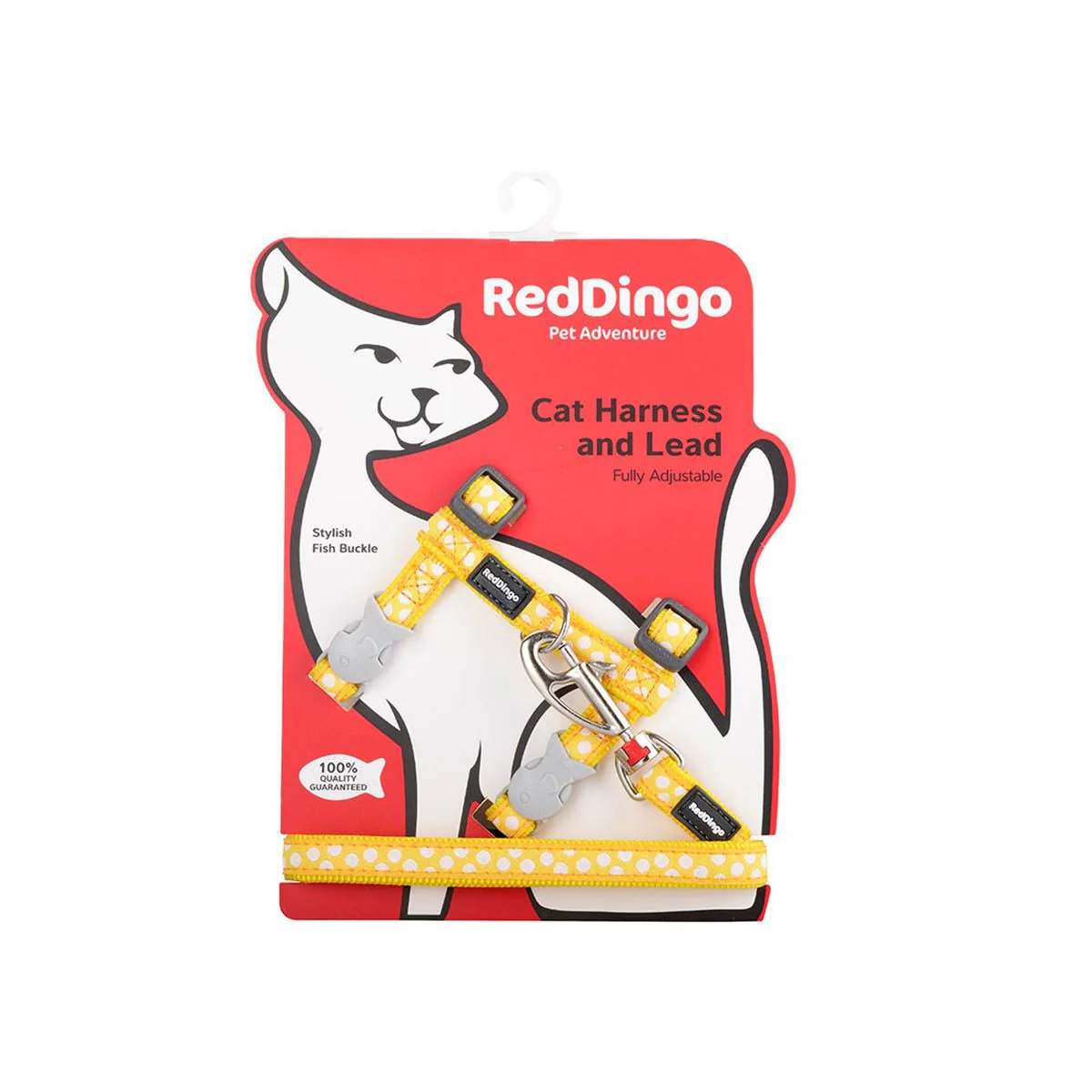 Red Dingo Cat Harness And Lead White Spots On Yellow - Image 3