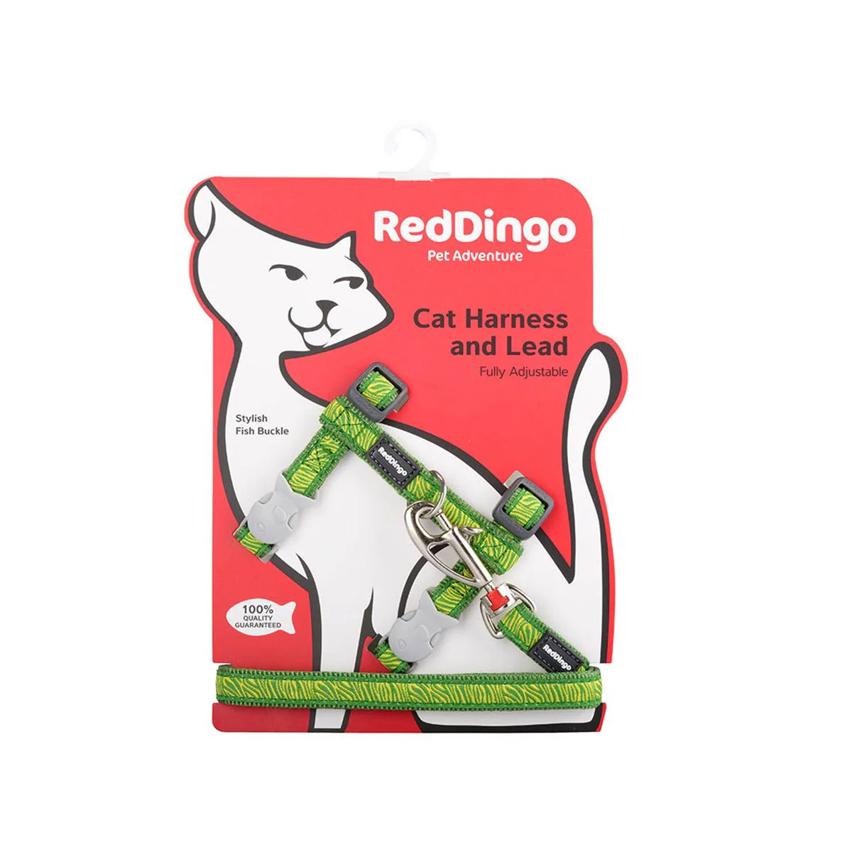 Red Dingo Cat Harness And Lead Safari Green - Image 3