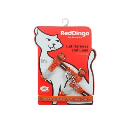 Red Dingo Cat Harness And Lead Snake Eyes Orange