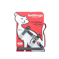 Red Dingo Cat Harness And Lead Plain Cool Grey