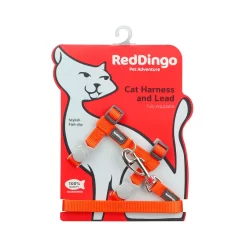 Red Dingo Cat Harness And Lead Plain Orange