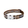 Red Dingo Dog Collar Bone Yard Brown