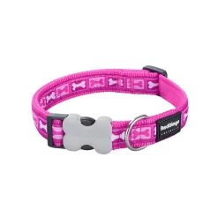 Red Dingo Dog Collar Bone Yard Hot Pink