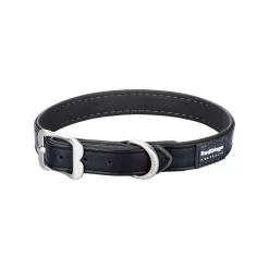 Red Dingo Dog Collar Vegan Leather Black