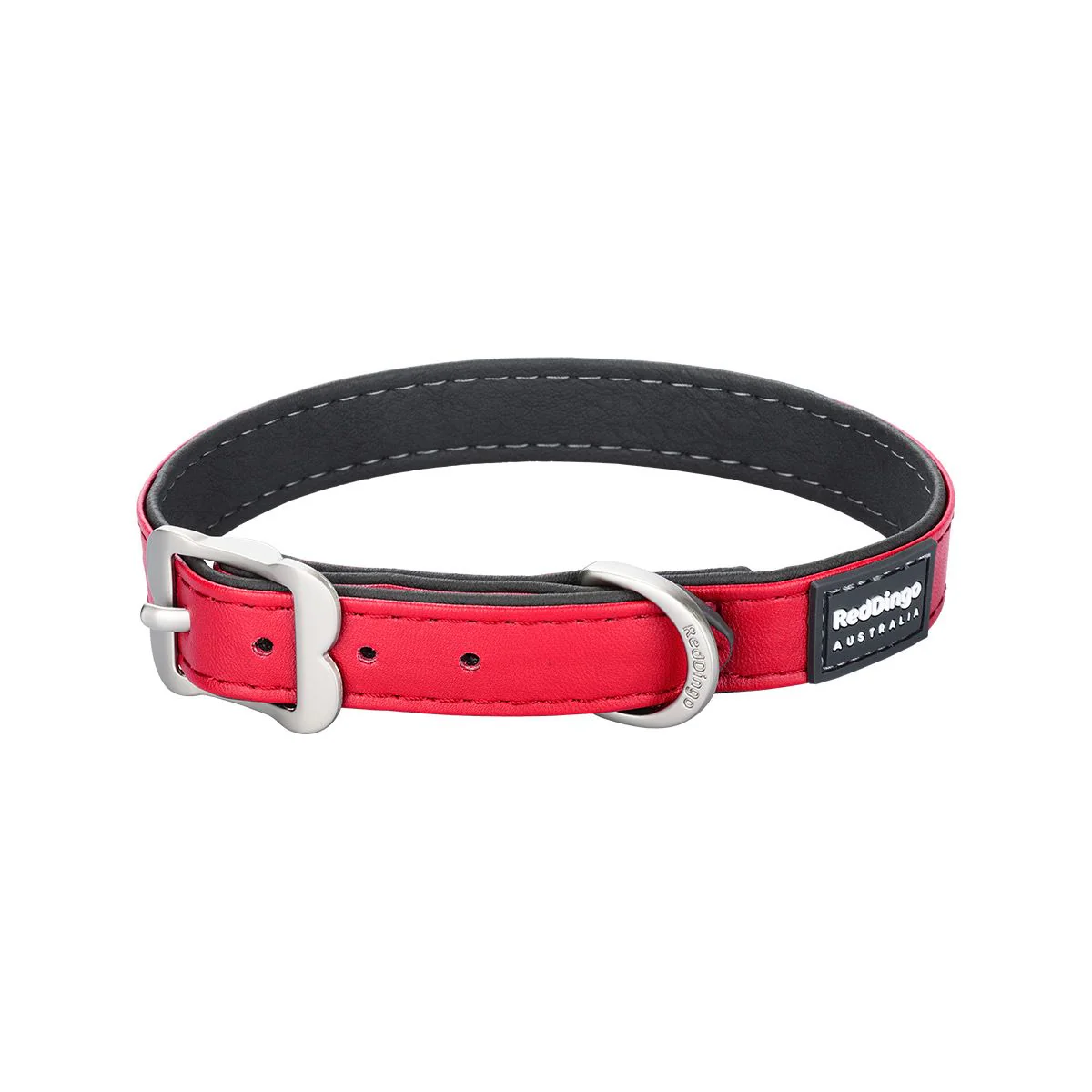 Red Dingo Dog Collar Vegan Leather Red - Image 14