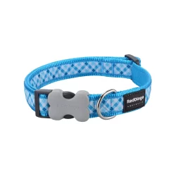 Red Dingo Dog Collar Gingham Turquoise
