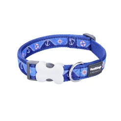 Red Dingo Dog Collar Nautical Dark Blue