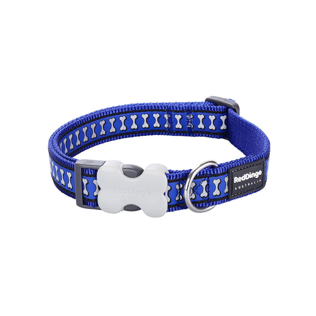 Red Dingo Dog Collar Reflective Bones Dark Blue - Image 8