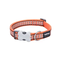Red Dingo Dog Collar Reflective Bones Orange