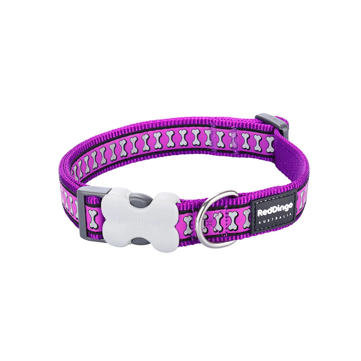 Red Dingo Dog Collar Reflective Bones Purple - Image 8