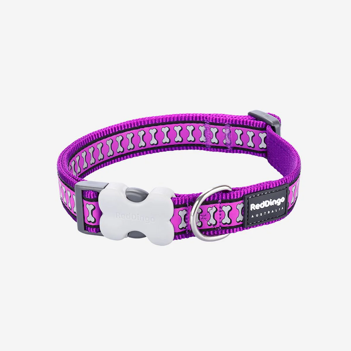 Red Dingo Dog Collar Reflective Bones Purple - Image 12