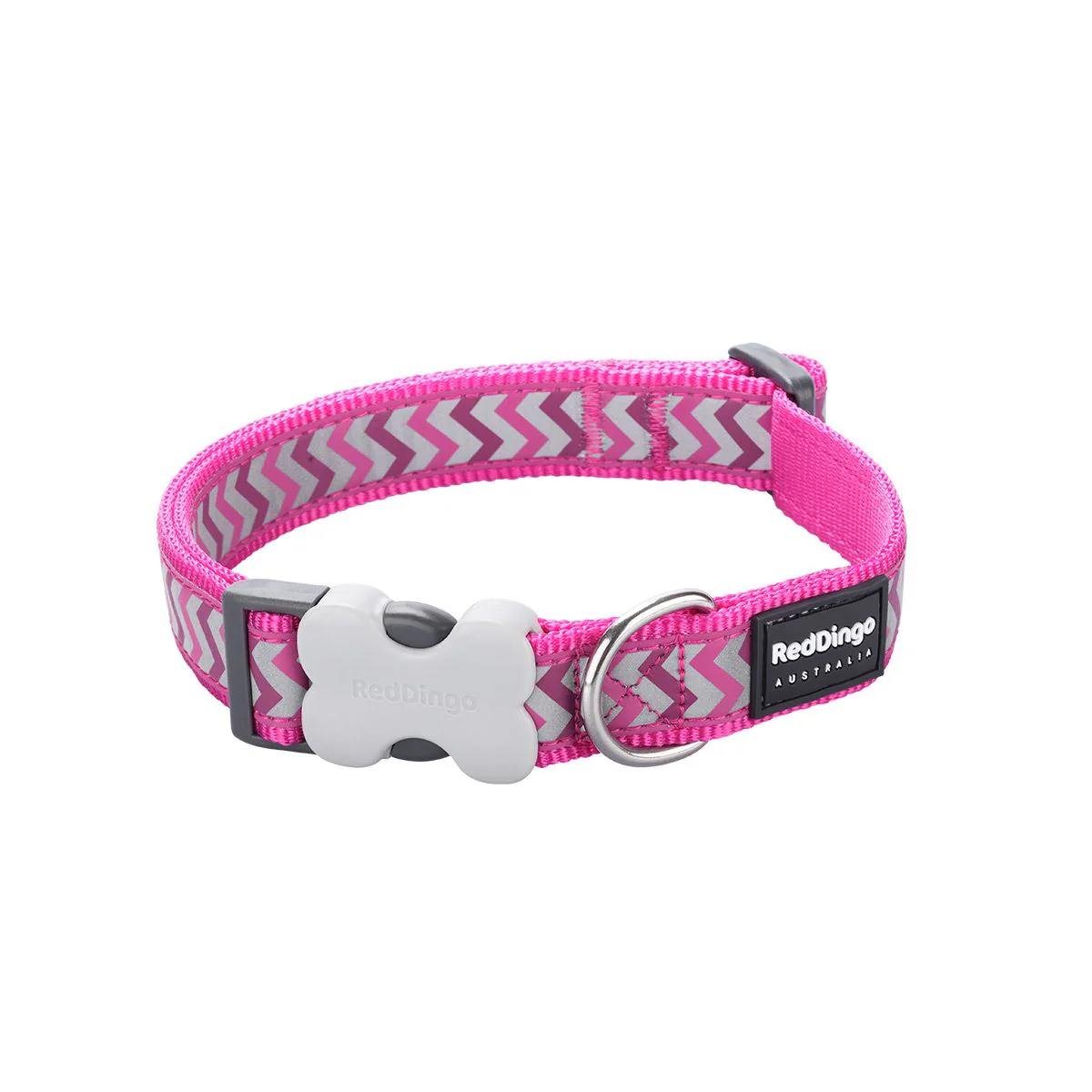 Red Dingo Dog Collar Reflective Ziggy Hot Pink - Image 13
