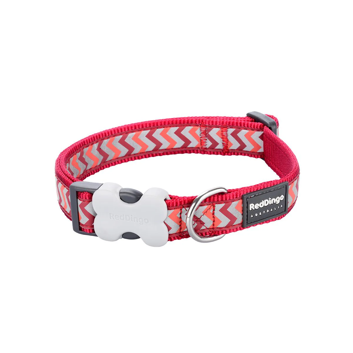 Red Dingo Dog Collar Reflective Ziggy Red - Image 4