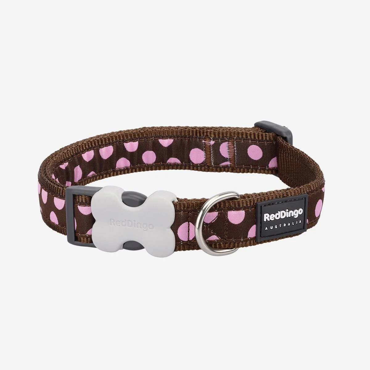 Red Dingo Dog Collar Pink Spots On Brown - Image 8