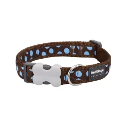 Red Dingo Dog Collar Blue Spots On Brown