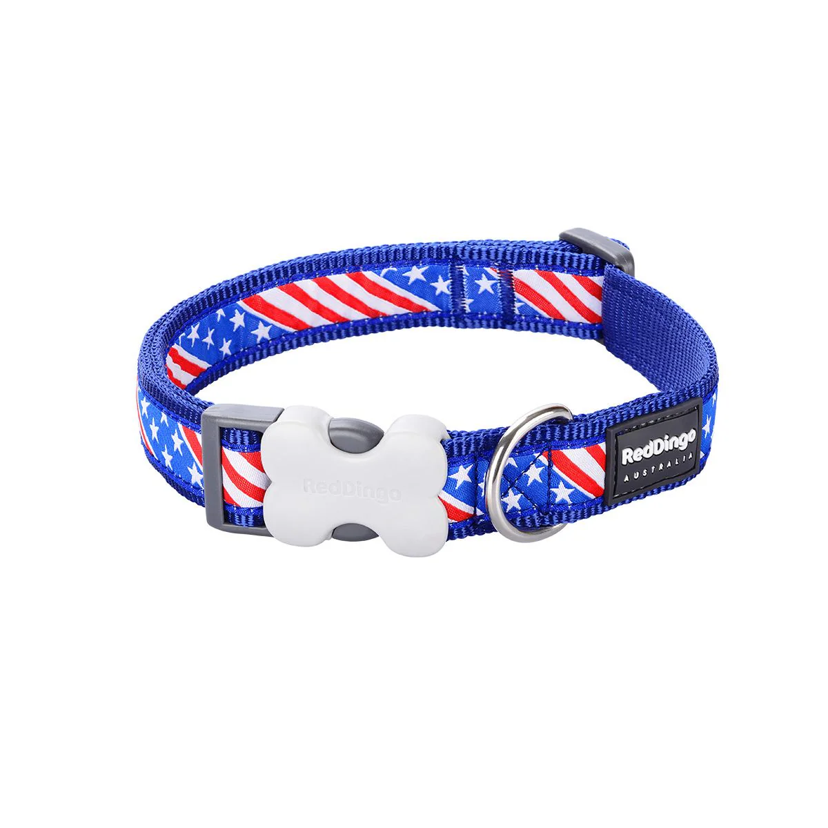 Red Dingo Dog Collar Stars & Stripes US Flag Dark Blue - Image 6