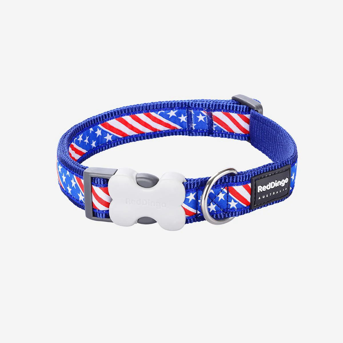 Red Dingo Dog Collar Stars & Stripes US Flag Dark Blue - Image 10