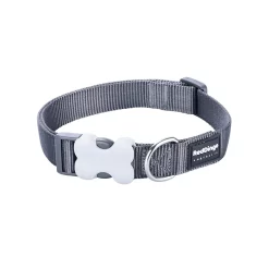 Red Dingo Dog Collar Plain Cool Grey