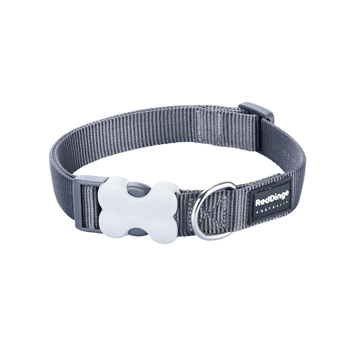 Red Dingo Dog Collar Plain Cool Grey - Image 14