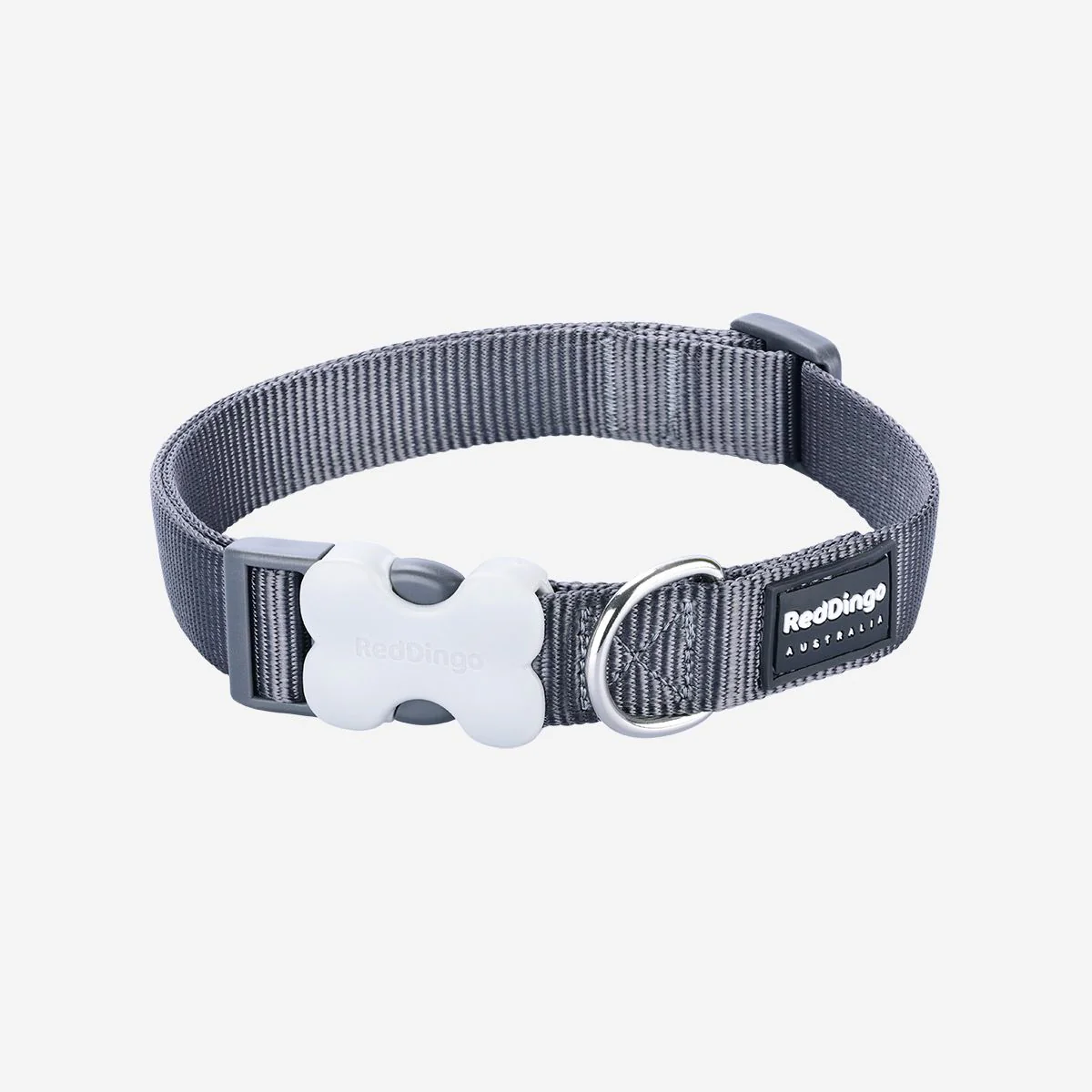 Red Dingo Dog Collar Plain Cool Grey - Image 15