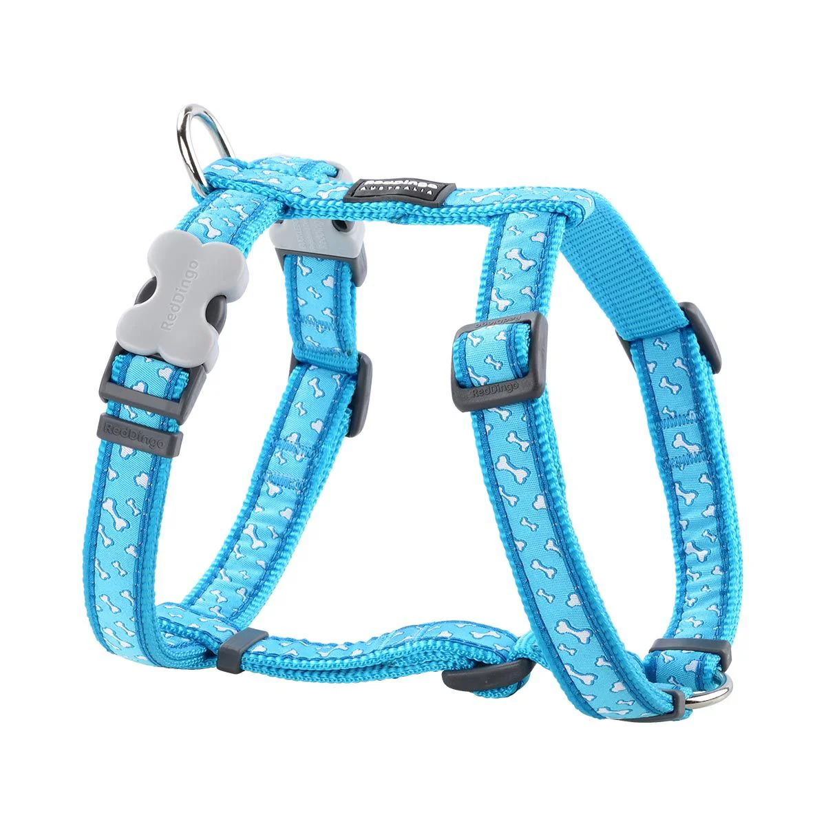 Red Dingo Dog Harness Flying Bones Turquoise - Image 3
