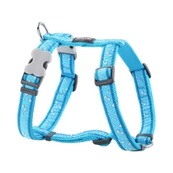 Red Dingo Dog Harness Flying Bones Turquoise