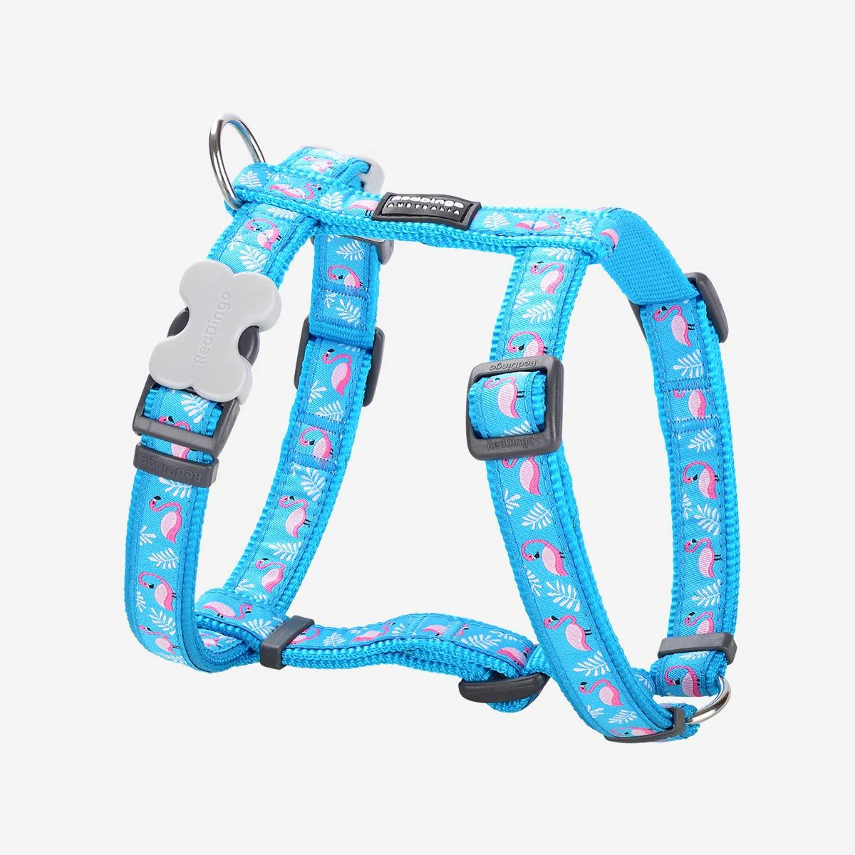 Red Dingo Dog Harness Flamingo Turquoise - Image 4