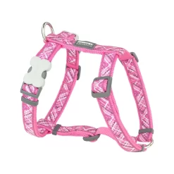 Red Dingo Dog Harness Flanno Hot Pink