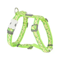 Red Dingo Dog Harness Flanno Lime Green