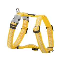 Red Dingo Dog Harness Gingham Yellow