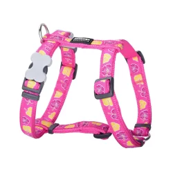 Red Dingo Dog Harness Hibiscus Hot Pink
