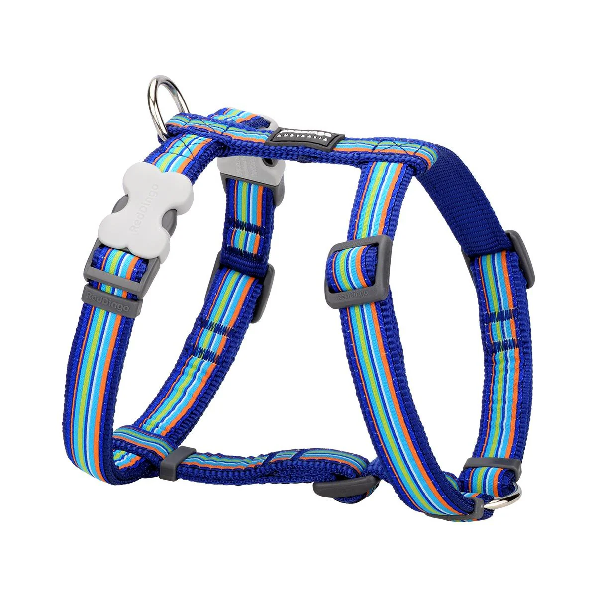 Red Dingo Dog Harness Horizontal Stripes Dark Blue - Image 15