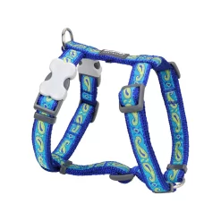 Red Dingo Dog Harness Paisley Blue With Green Dark Blue