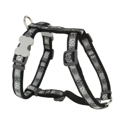 Red Dingo Dog Harness Paw Impressions Black