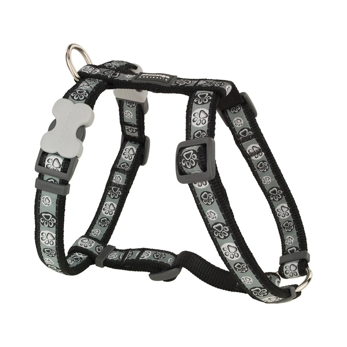 Red Dingo Dog Harness Paw Impressions Black - Image 15