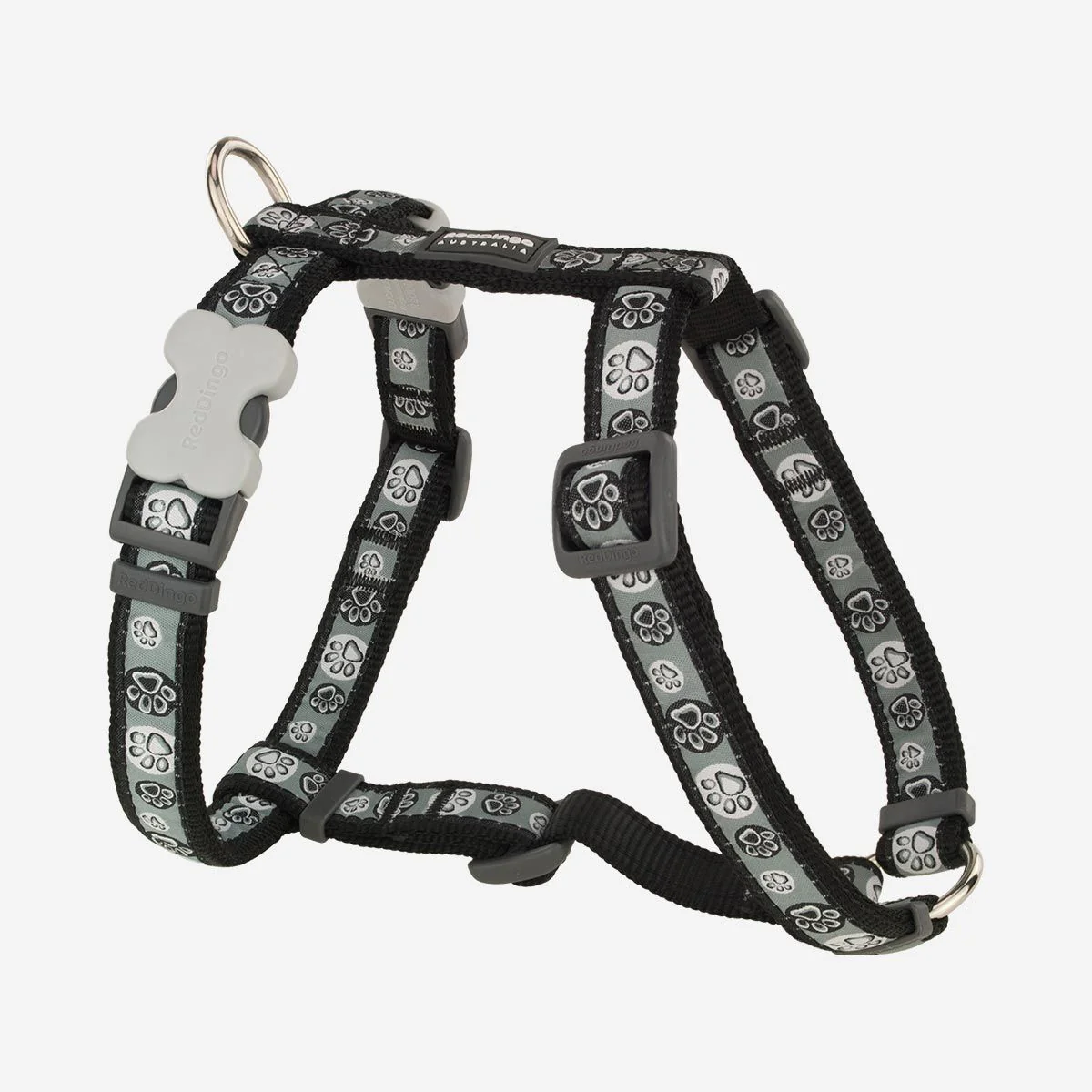 Red Dingo Dog Harness Paw Impressions Black - Image 10