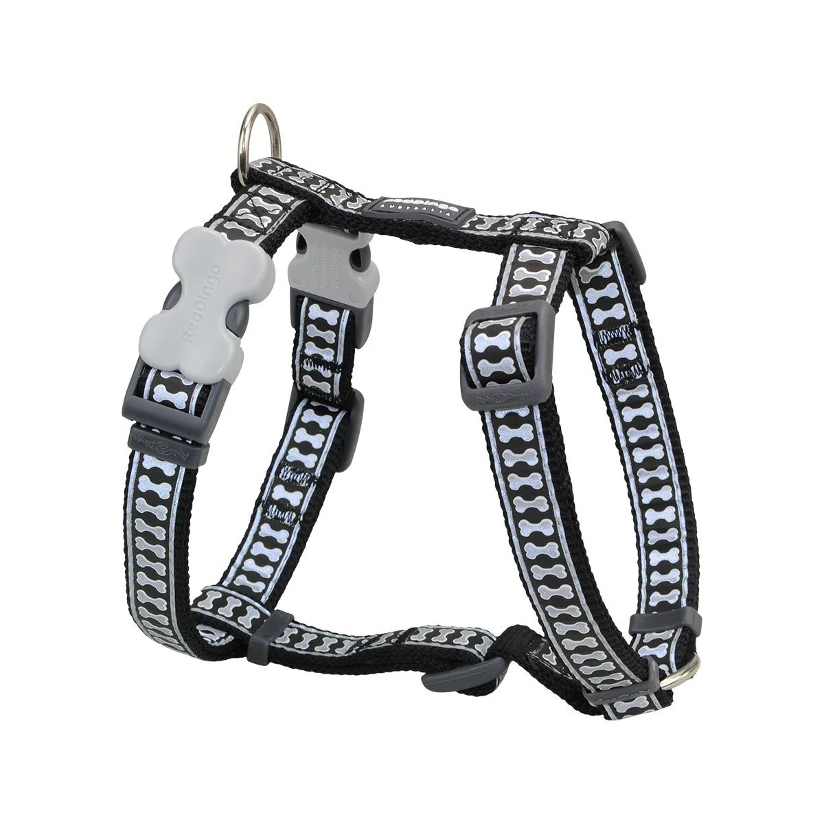 Red Dingo Dog Harness Reflective Bones Black - Image 6