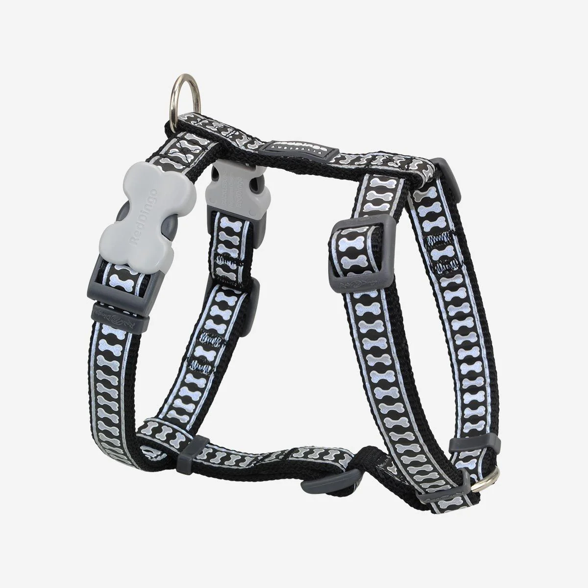 Red Dingo Dog Harness Reflective Bones Black - Image 10