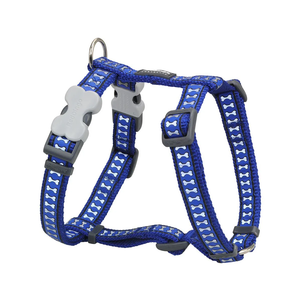 Red Dingo Dog Harness Reflective Bones Dark Blue - Image 10
