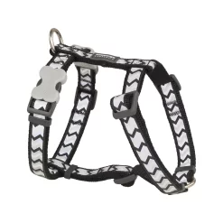 Red Dingo Dog Harness Reflective Ziggy Black