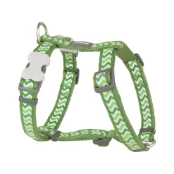 Red Dingo Dog Harness Reflective Ziggy Green