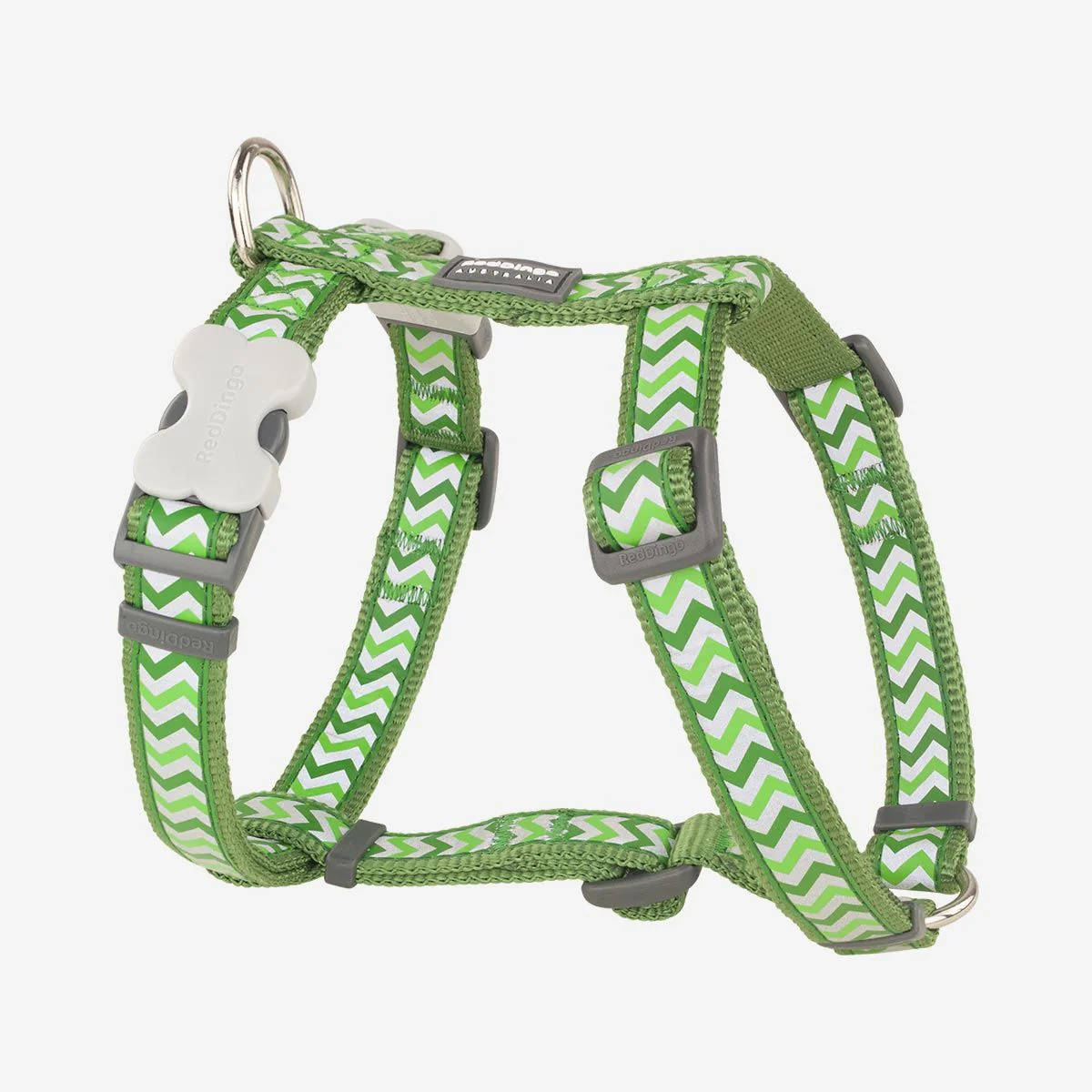 Red Dingo Dog Harness Reflective Ziggy Green - Image 14